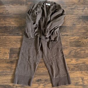 Cozy Brown free people Knit Two-Piece Set